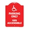 Signmission Parking Van Accessible W/ Graphic, Red & White Aluminum Architectural Sign, 18" x 24", RW-1824-23406 A-DES-RW-1824-23406 - alternate 1
